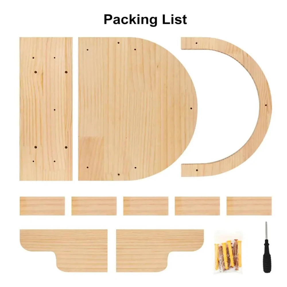 Wall-Mounted Cat Climbing Frame – 50cm Ladder, Hammock, Sisal Post & Pedal for Indoor Cats