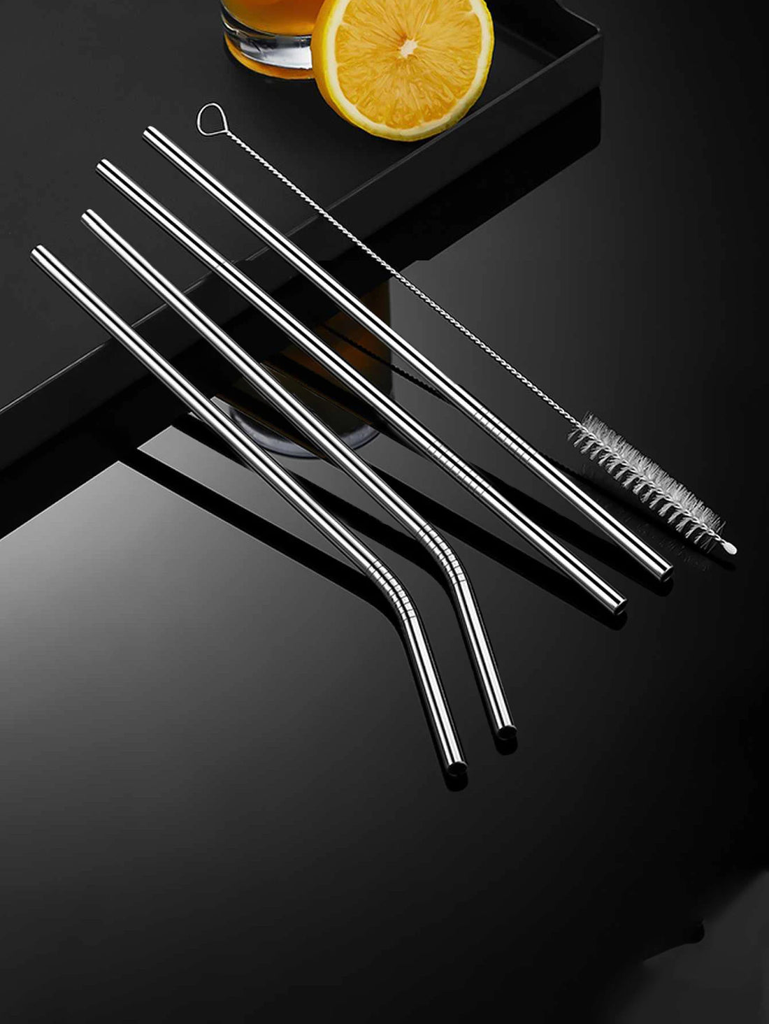 Set of 4 Stainless Steel Straws – Eco-Friendly, Reusable Drinking Straws