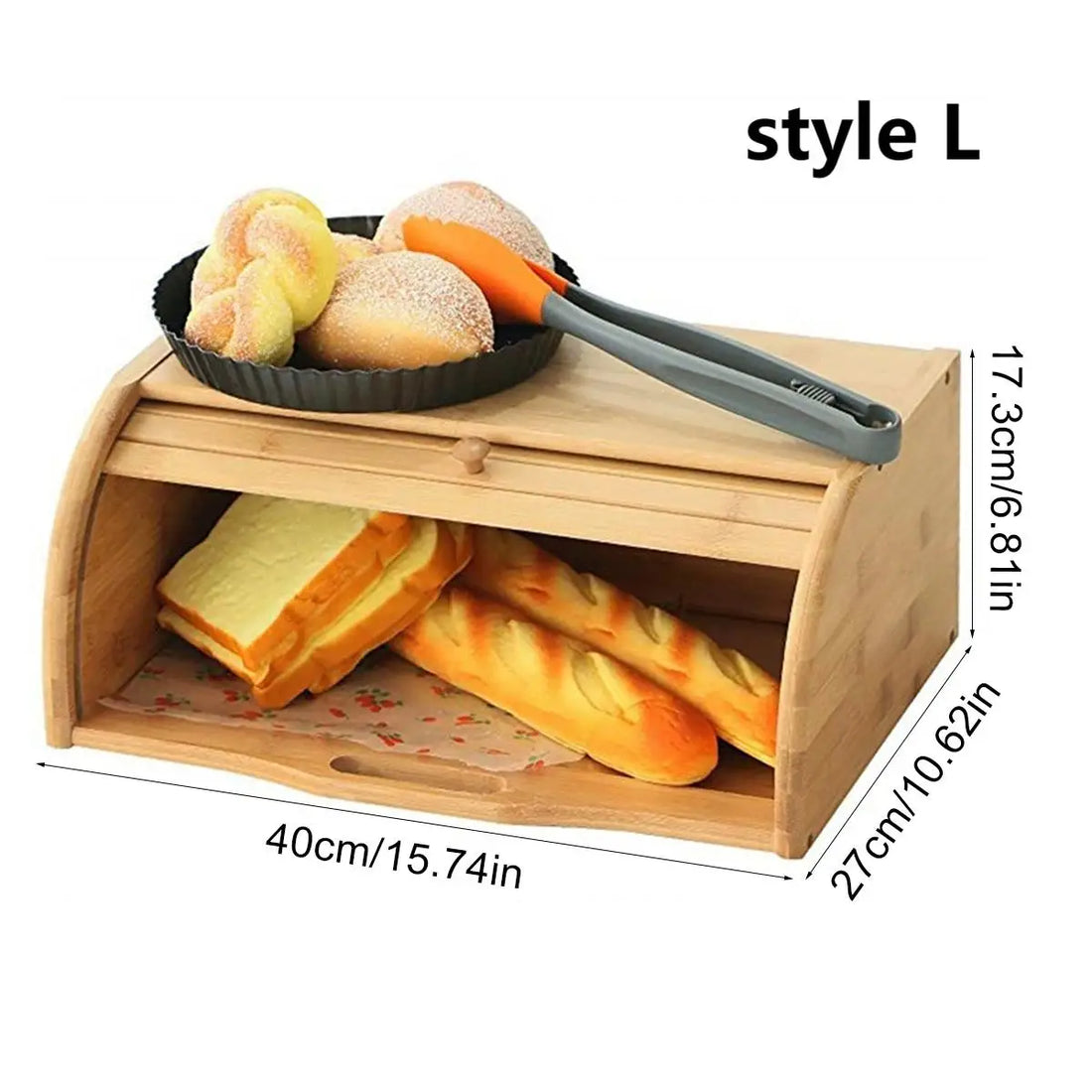 Premium Bamboo Bread Box & Kitchen Organizer