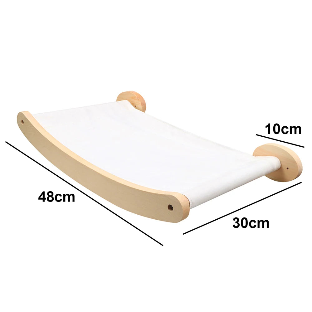 Wall-Mounted Cat Climbing Frame – 50cm Ladder, Hammock, Sisal Post & Pedal for Indoor Cats