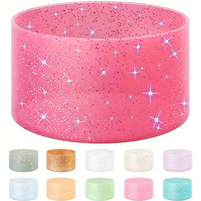 Silicone Glitter Bottle Bottom Sleeve – Anti-Slip Tumbler Cup Protector