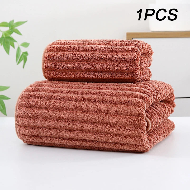 Bamboo Charcoal Coral Velvet Bath Towel – Super Absorbent