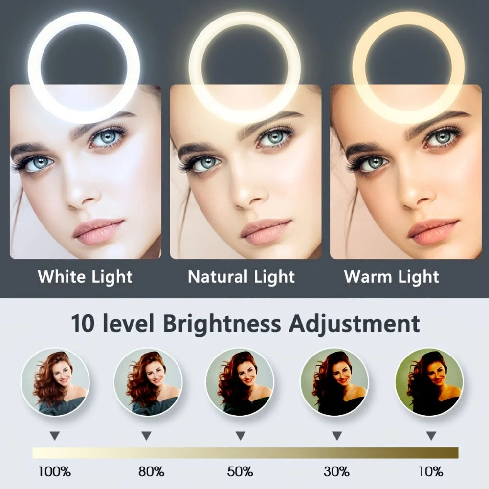 26cm Ring Light with Tripod Stand – LED Lighting for Photography, Video, Makeup, and Live Streaming