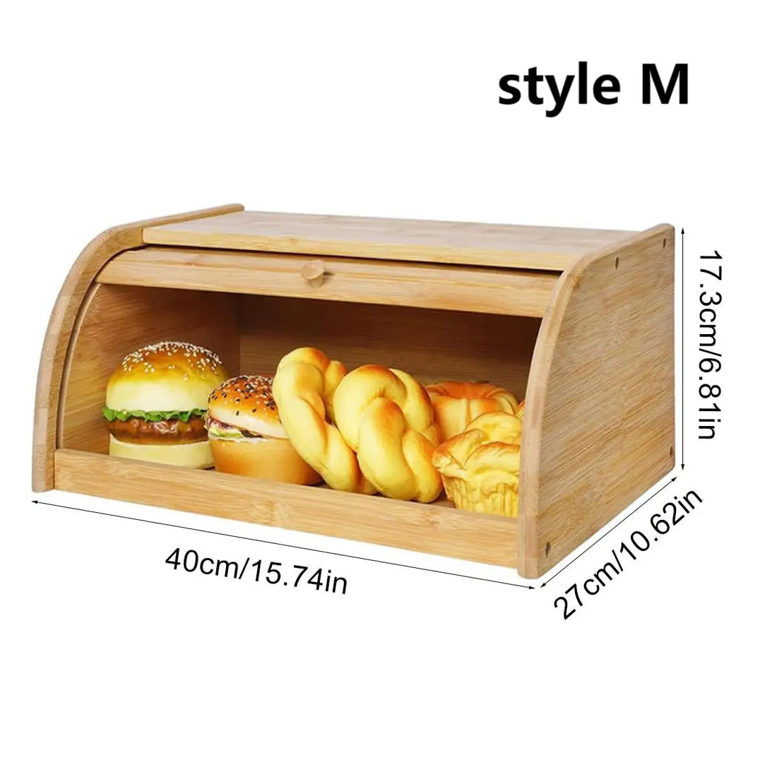 Premium Bamboo Bread Box & Kitchen Organizer