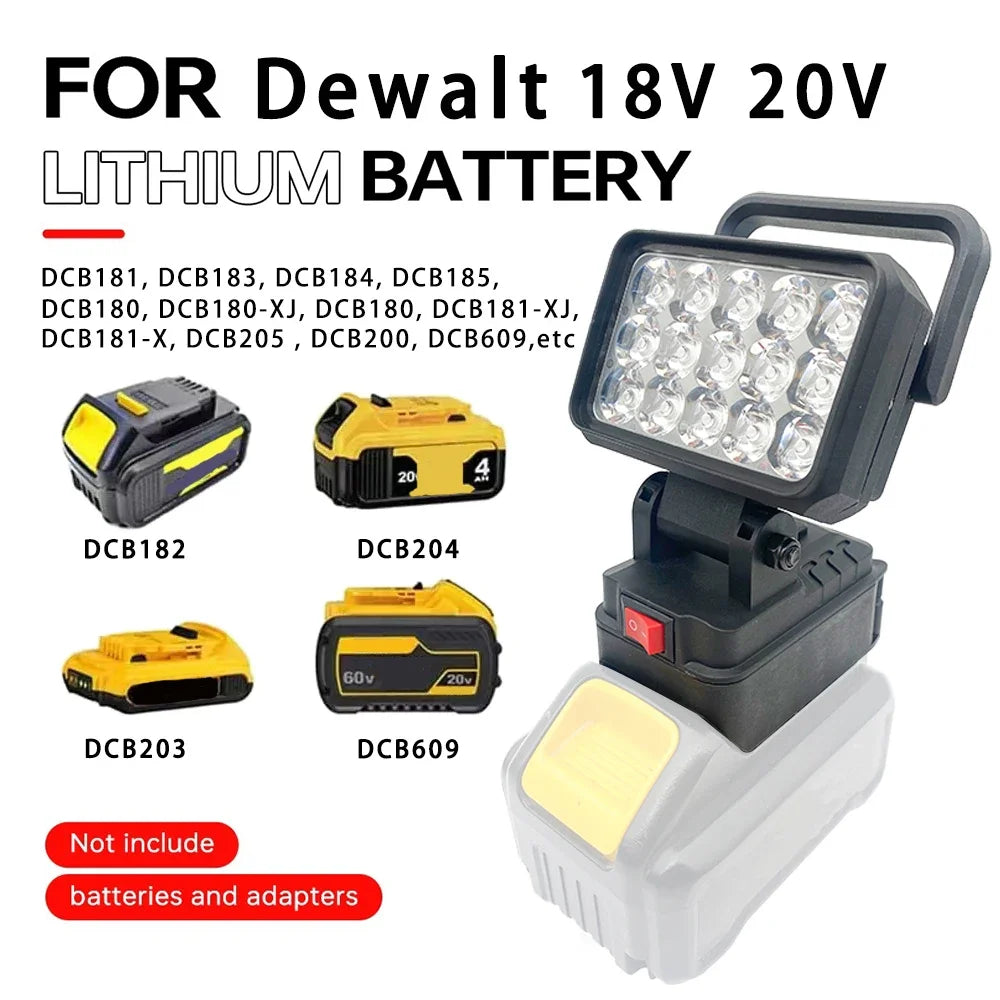 15-Bead LED Work Light – Portable Spotlight for 18V Li-ion Tool Batteries