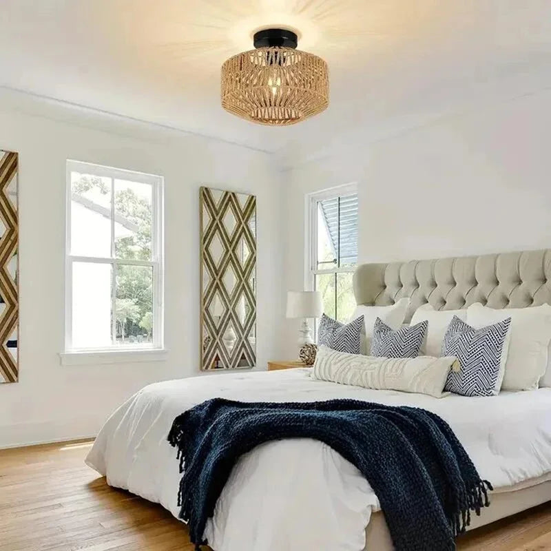Natural Bamboo Rattan Ceiling Pendant Light