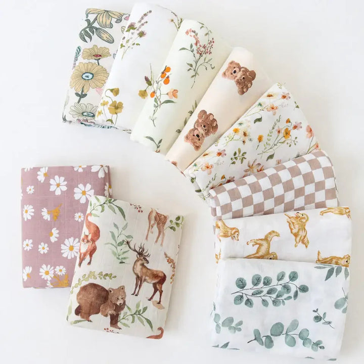 Bamboo Muslin Baby Swaddle Blanket – 120x120cm