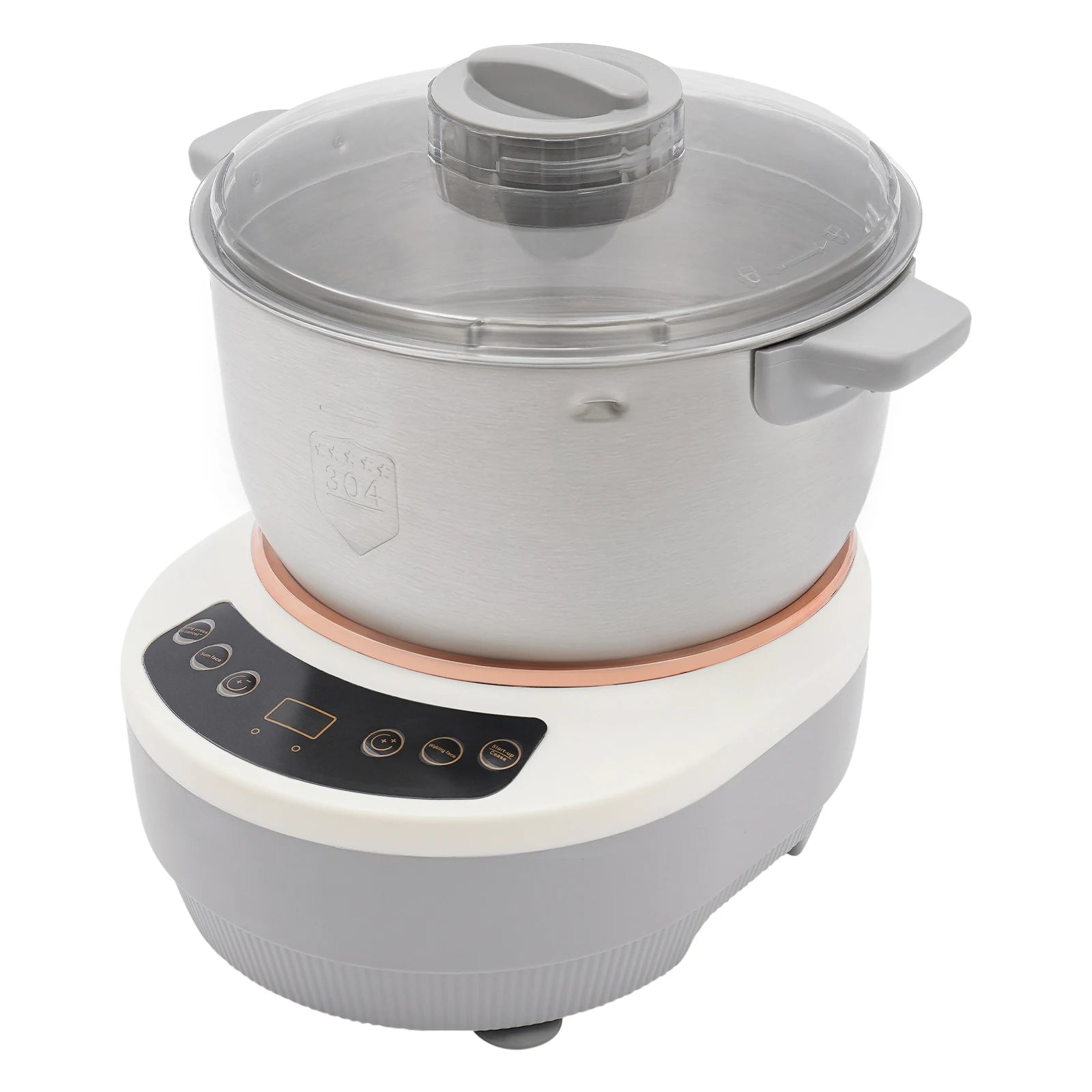 5L Electric Noodle Machine – Silver Household Noodle Making Dough Mixer with 304 Stainless Steeless Steel Silicone ABS 110V 60Hz