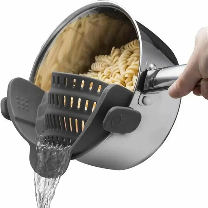 1PC Adjustable Clip-On Pot Strainer – Strainer for Pots, Pans, and Bowls, Kitchen Pot Strainer