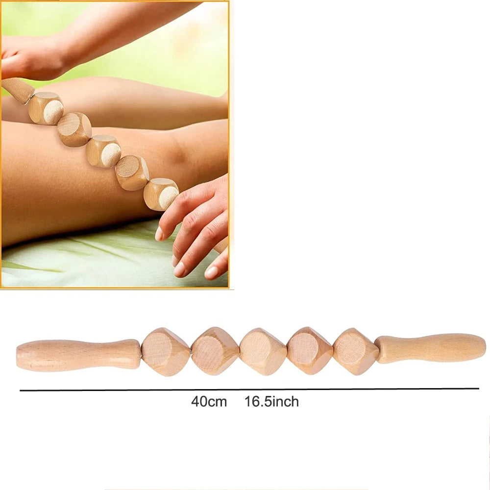 Wood Therapy Massager – Anti-Cellulite Gua Sha Tool, Deep Tissue Relaxation & Body/Face Lifting Roller, Maderoterapia Massage Tool