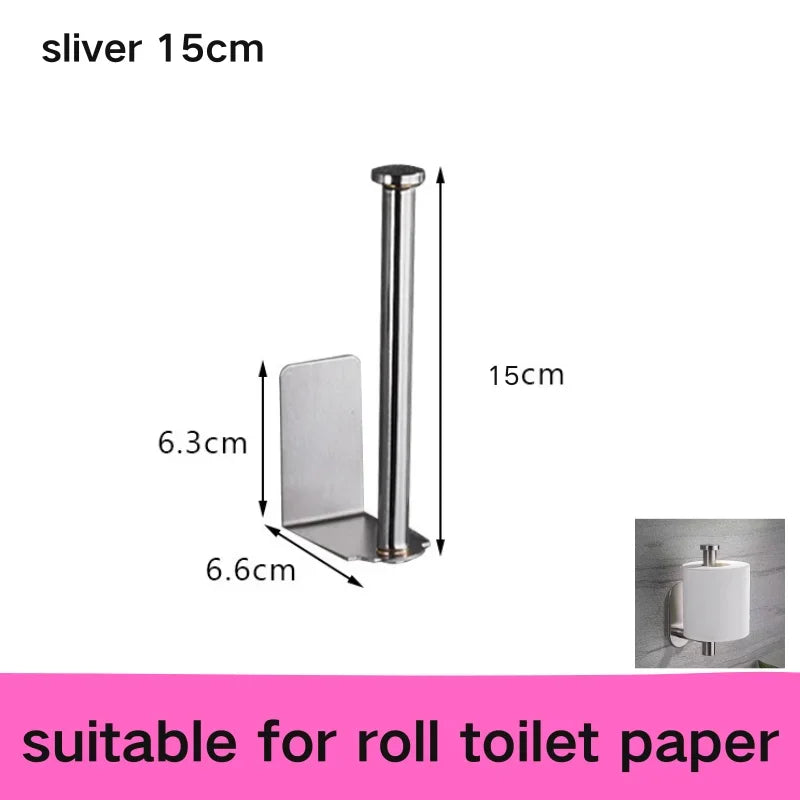 Self-Adhesive Toilet Paper Holder – No-Drill Wall Mount for Bathroom & Kitchen