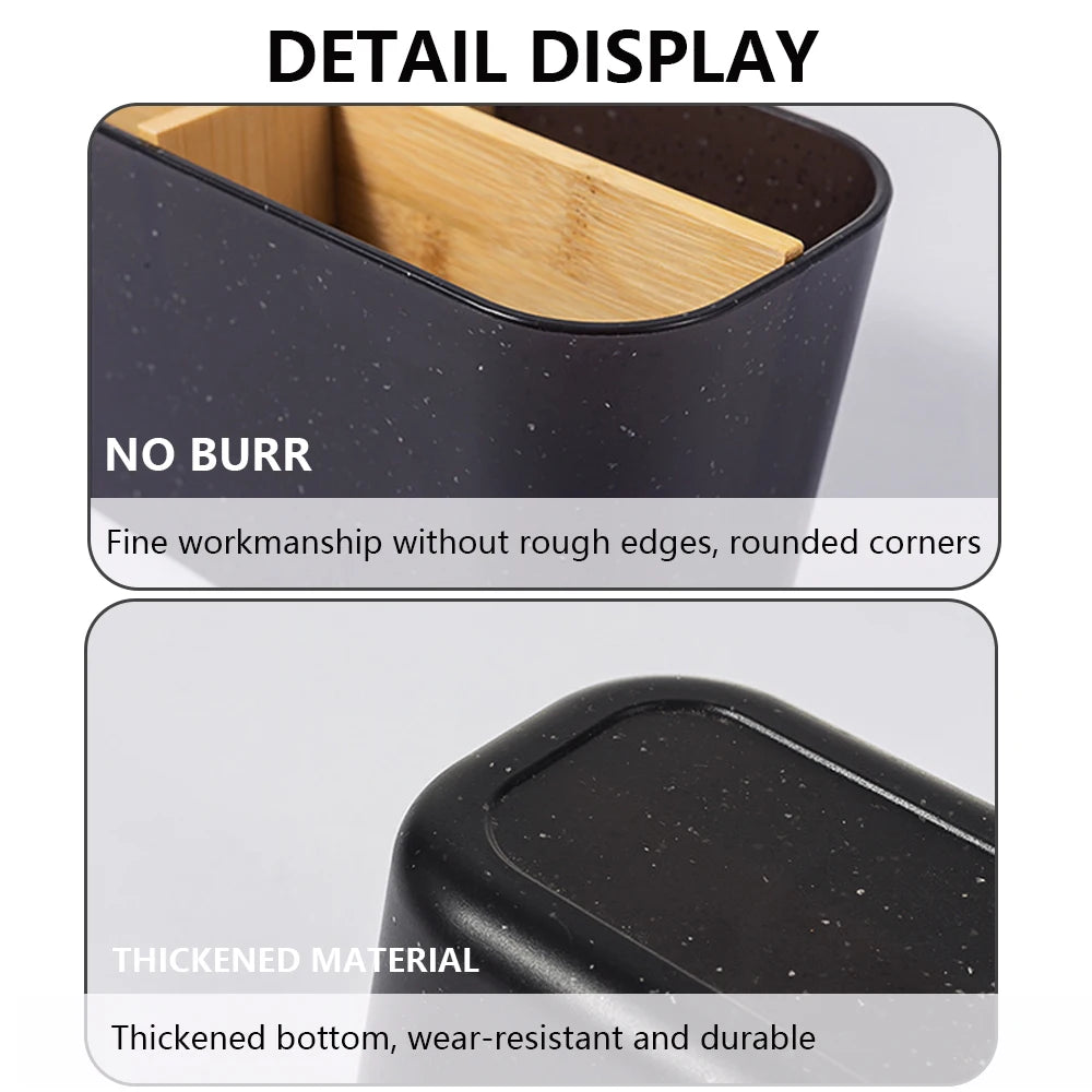 Bamboo Electric Toothbrush & Razor Holder – Bathroom Storage Stand for Toothpaste, Brushes, and Accessories