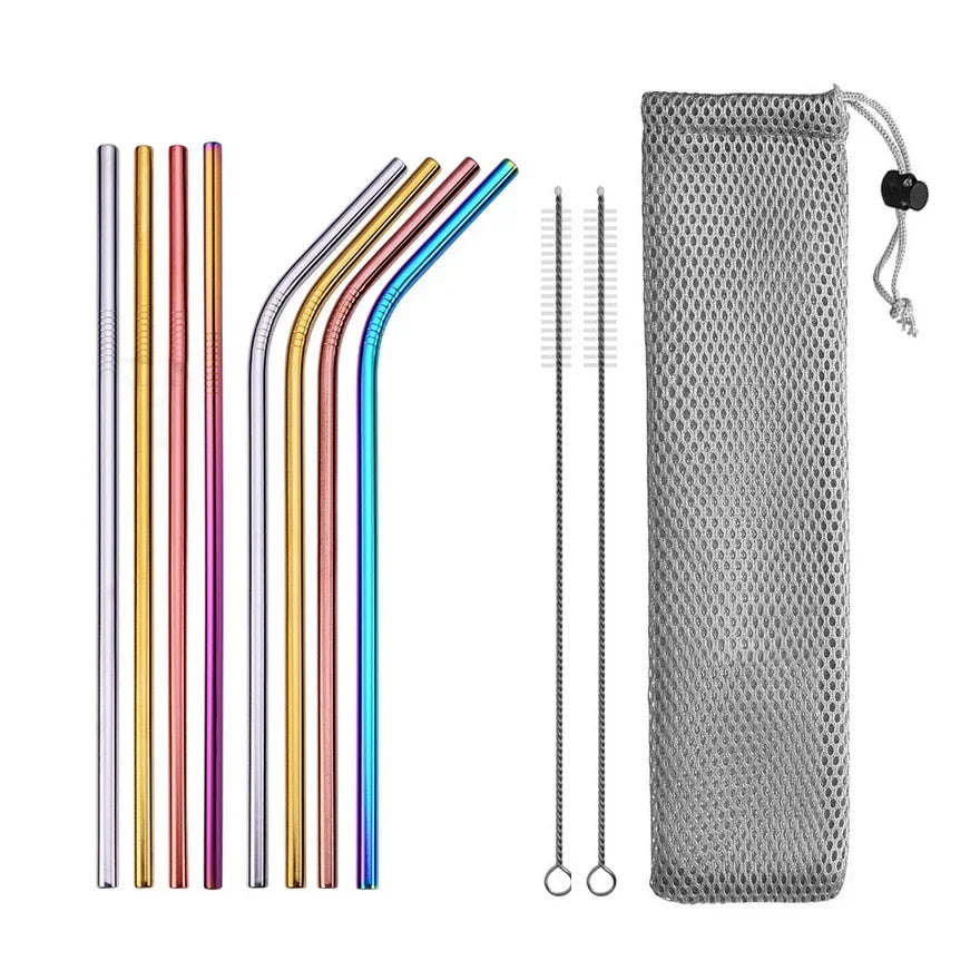 UPORS Reusable 304 Stainless Steel Straw Set