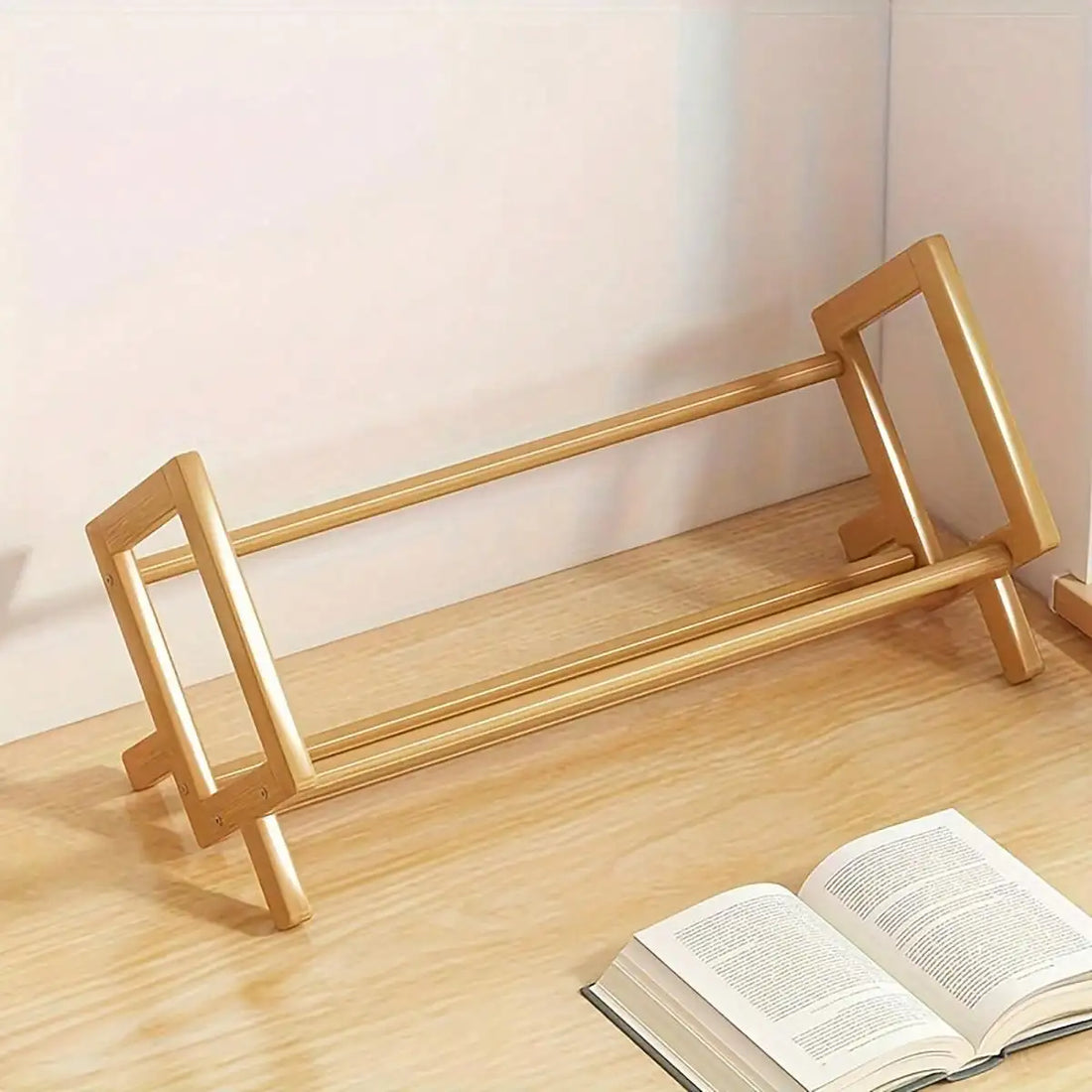 Bamboo Desktop Bookshelf – Multi-Shelf Decorative Storage Organizer for Home and Office