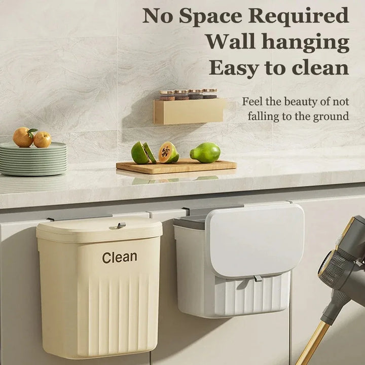 Wall-Mounted Kitchen Garbage Bin – 8.5L/12L Hanging Trash Can with Lid