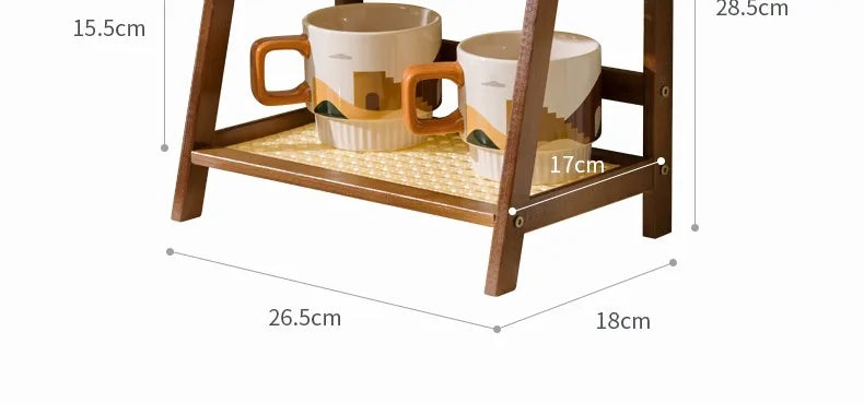2-Tier Bamboo Kitchen Storage Rack & Organizer Shelf