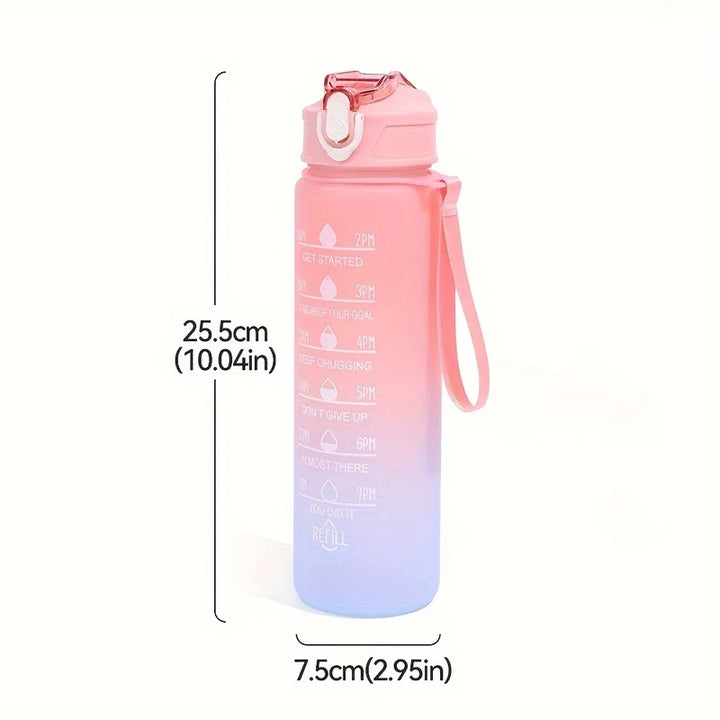 700ml Rainbow Frosted Sports Water Bottle – With Straw & Gradient Design