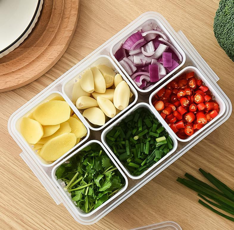 Refrigerator Food Drain Fresh-Keeping Box – Ginger, Garlic, Onion, Pepper Storage Box, Fruit & Vegetable Drain Basket