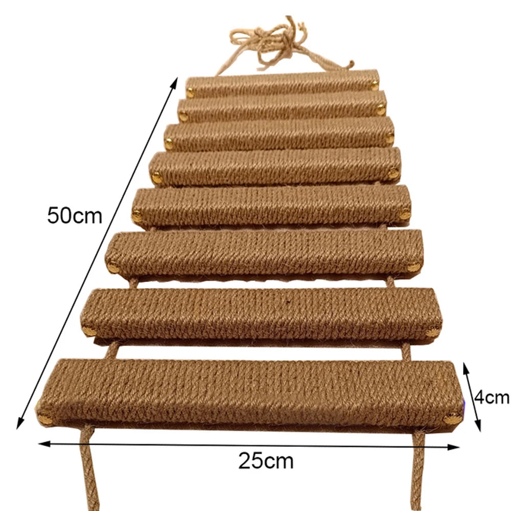 Wall-Mounted Cat Climbing Frame – 50cm Ladder, Hammock, Sisal Post & Pedal for Indoor Cats