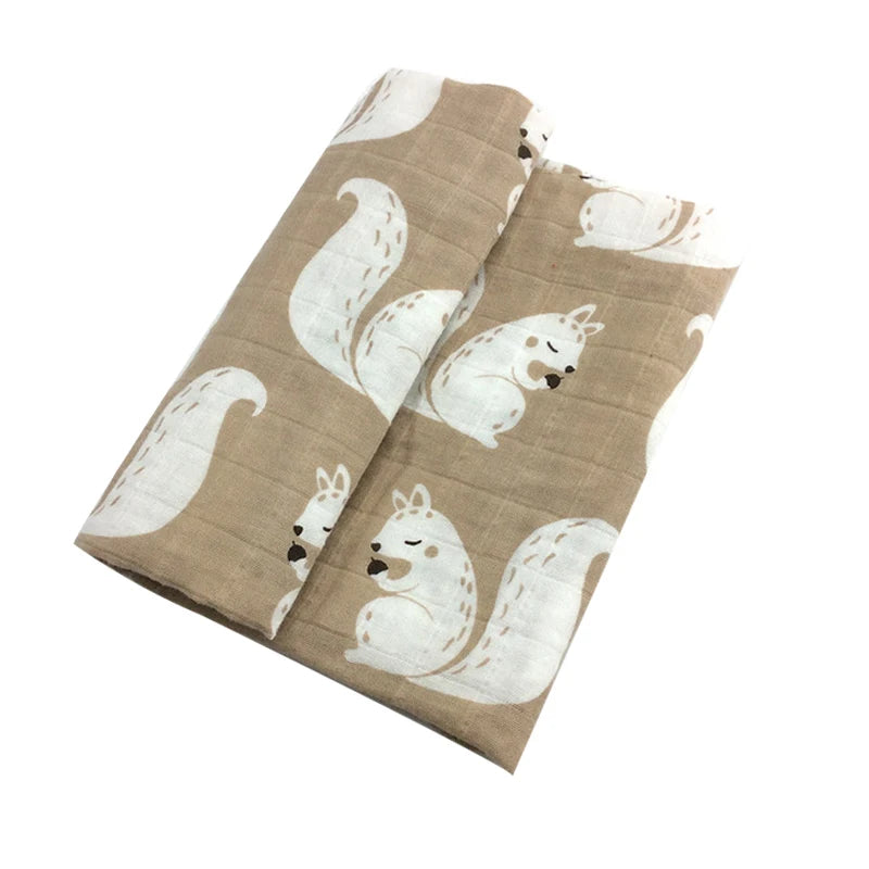 Soft Organic Cotton & Bamboo Baby Muslin Blanket/Bib Wrap