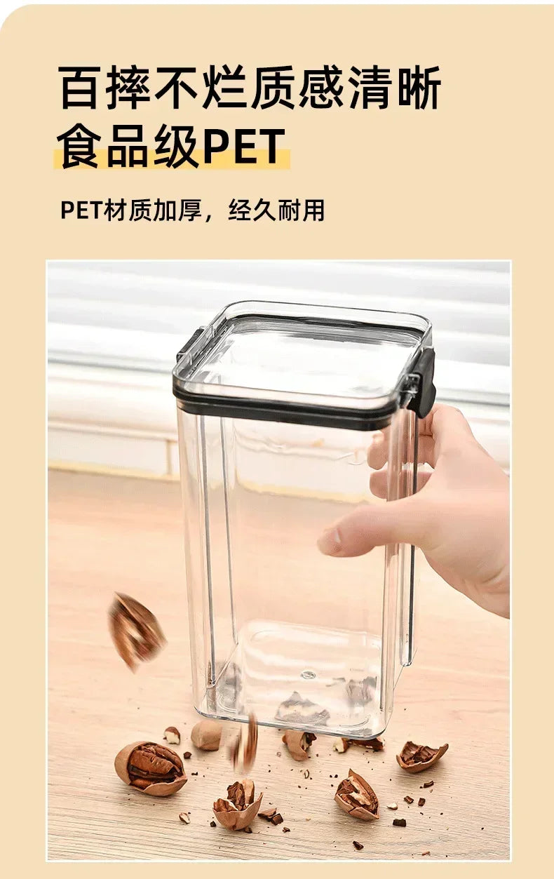 460-1800ML Set Kitchen Stackable Sealed Jars – Plastic Food Storage Box, Multigrain Tank Bottle, Dried Fruit & Tea Storage Containers