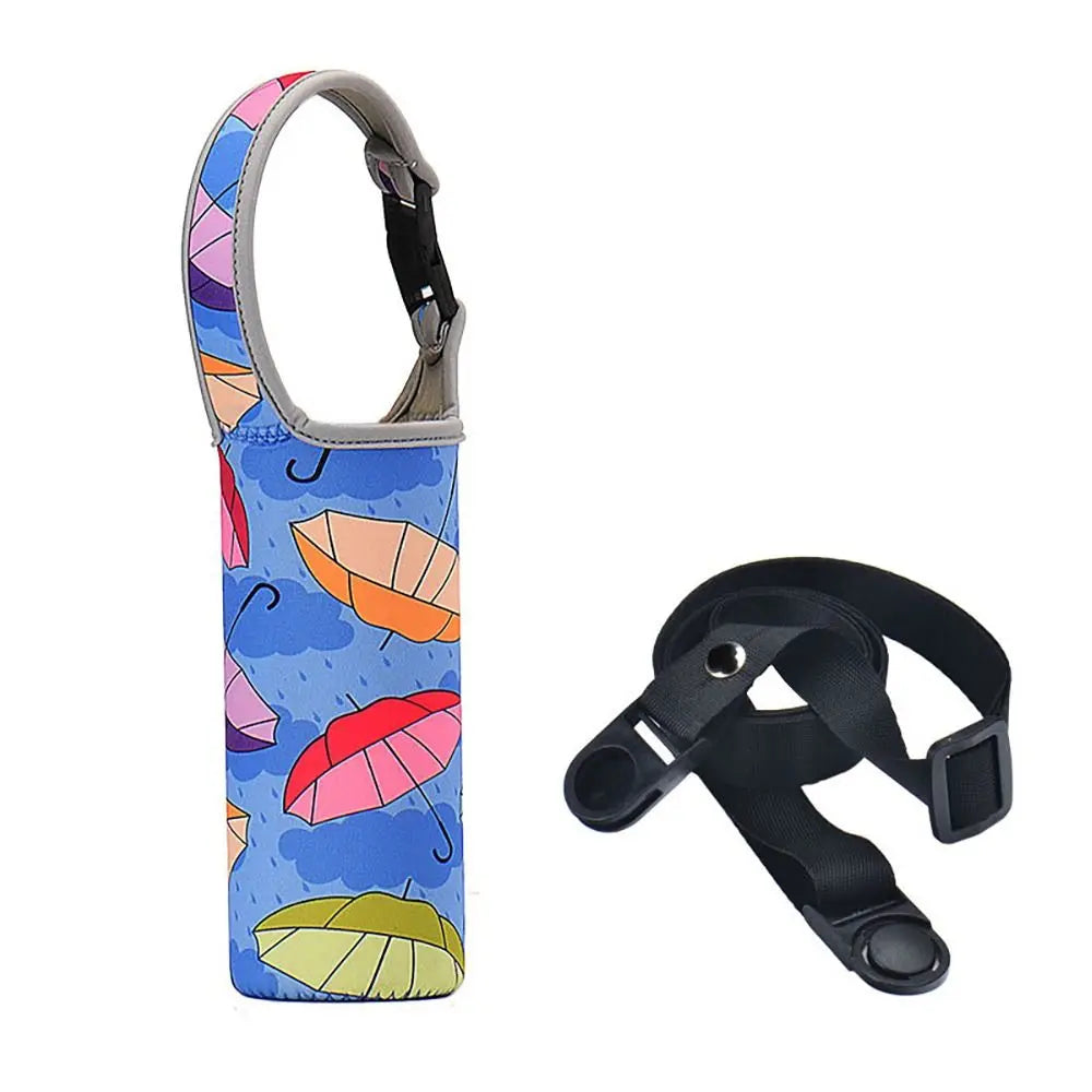 Portable Water Bottle Sleeve with Shoulder Strap – Insulated Pouch for Sports & Camping
