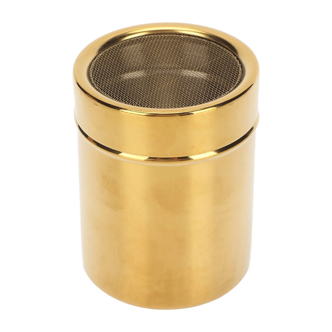 Powder Shaker – Stainless Steel Rust-Resistant Gold Fine Mesh Powder Sugar Shaker for Kitchen