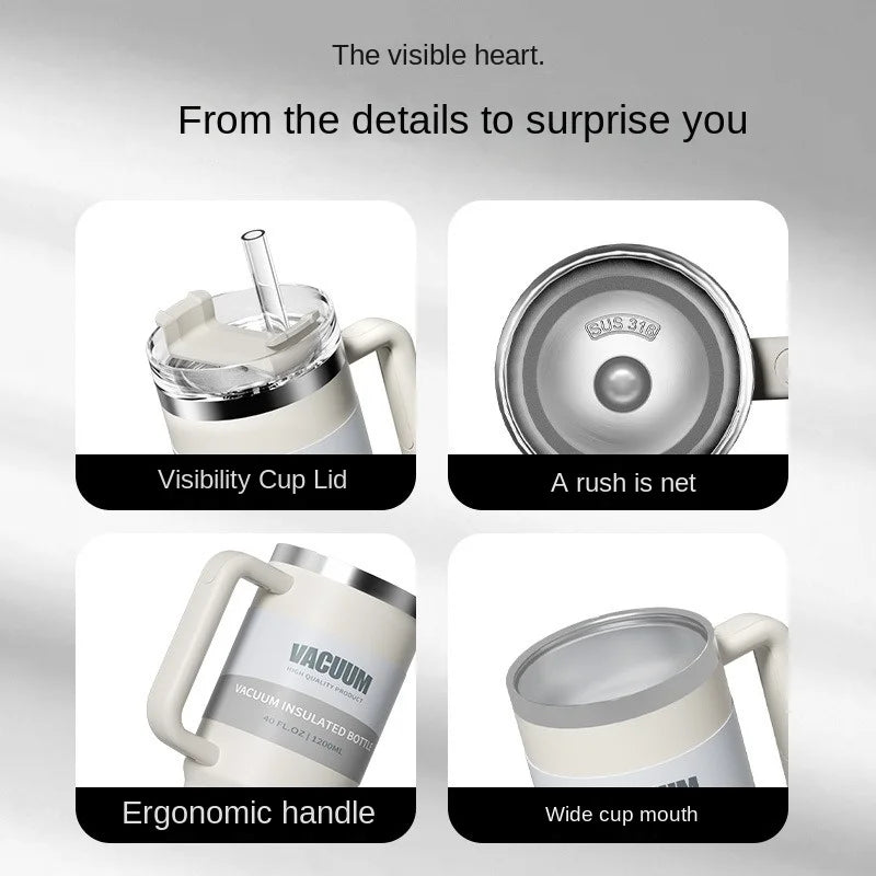 Stainless Steel Car Tumbler with Straw – 304 Insulated