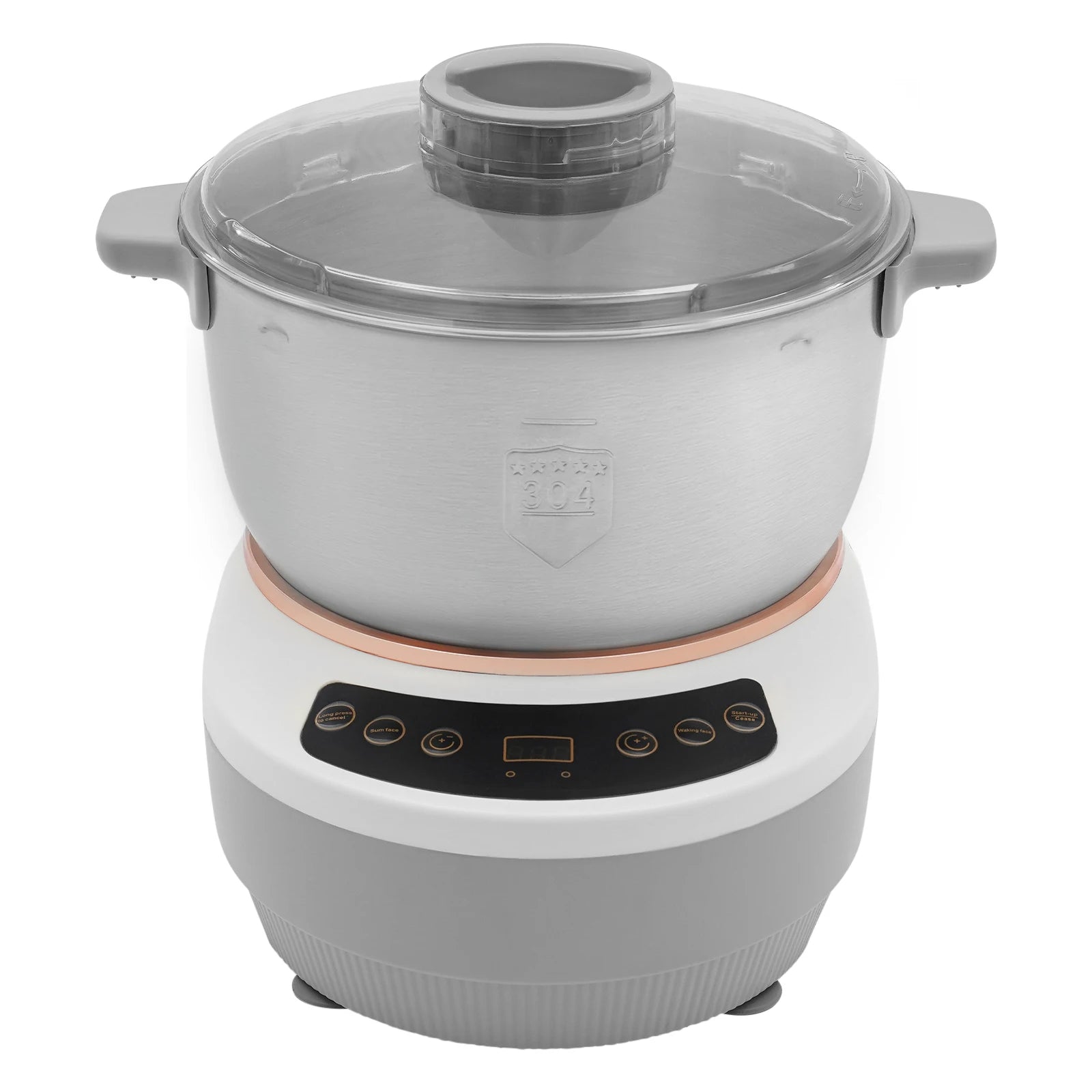 5L Electric Noodle Machine – Silver Household Noodle Making Dough Mixer with 304 Stainless Steeless Steel Silicone ABS 110V 60Hz