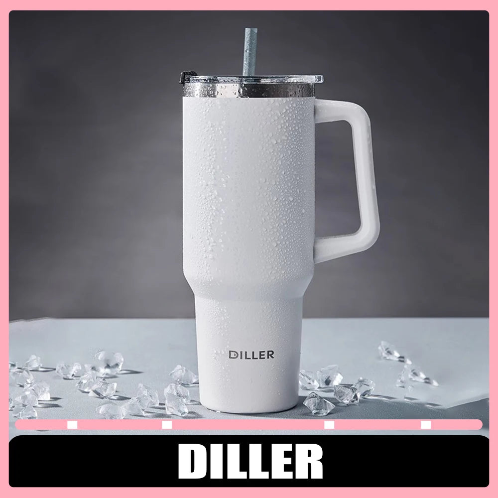 Diller 1300ml Insulated Straw Cup – Stainless Steel