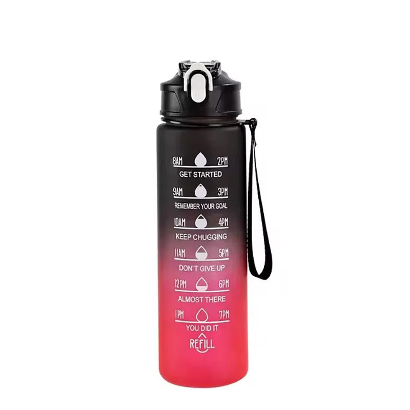 700ml Rainbow Frosted Sports Water Bottle – With Straw & Gradient Design