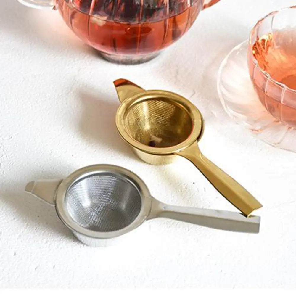 1 Set Fine Tea Strainer Filters – Kongfu Stainless Steel Mesh Colander, Reusable Teapot Infuser with Handle, Cookware