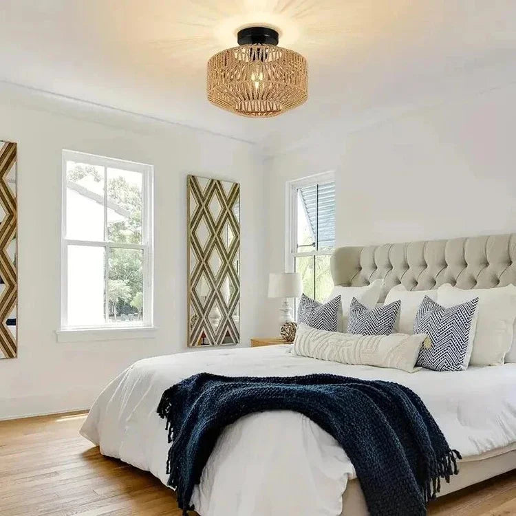 Natural Bamboo Rattan Ceiling Pendant Light