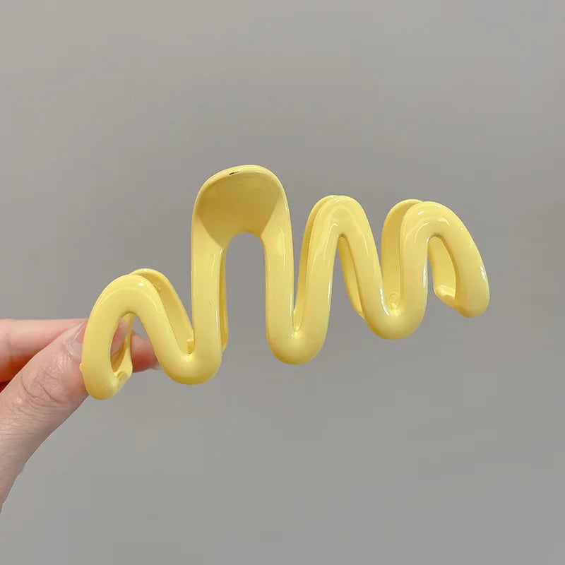 Colorful Jelly Wave Hair Claw – Korean Sweet Style Clip
