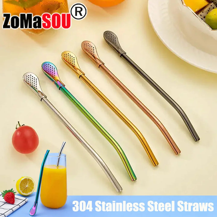 Reusable Multicolor 304 Stainless Steel Yerba Mate Filter Straws
