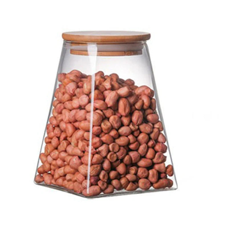 Coffee Beans Vacuum Sealed Tank – Transparent Glass Food Storage Jar with Airtight Seal for Moisture-Proof Storage