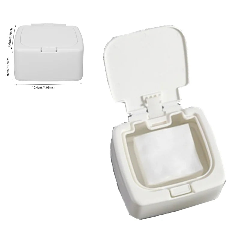 Cotton Swab Organizer with Bamboo Cover – Acrylic Round Makeup Storage Box