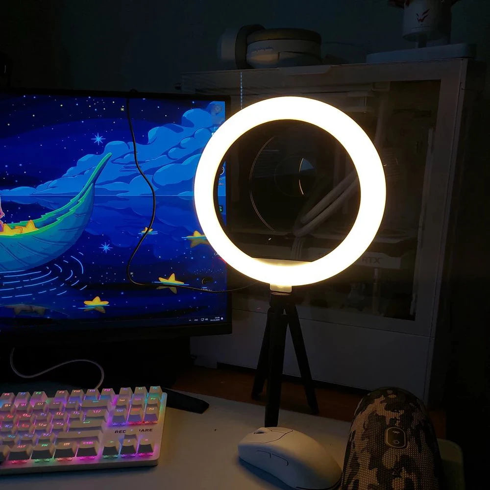 26cm Ring Light with Tripod Stand – LED Lighting for Photography, Video, Makeup, and Live Streaming