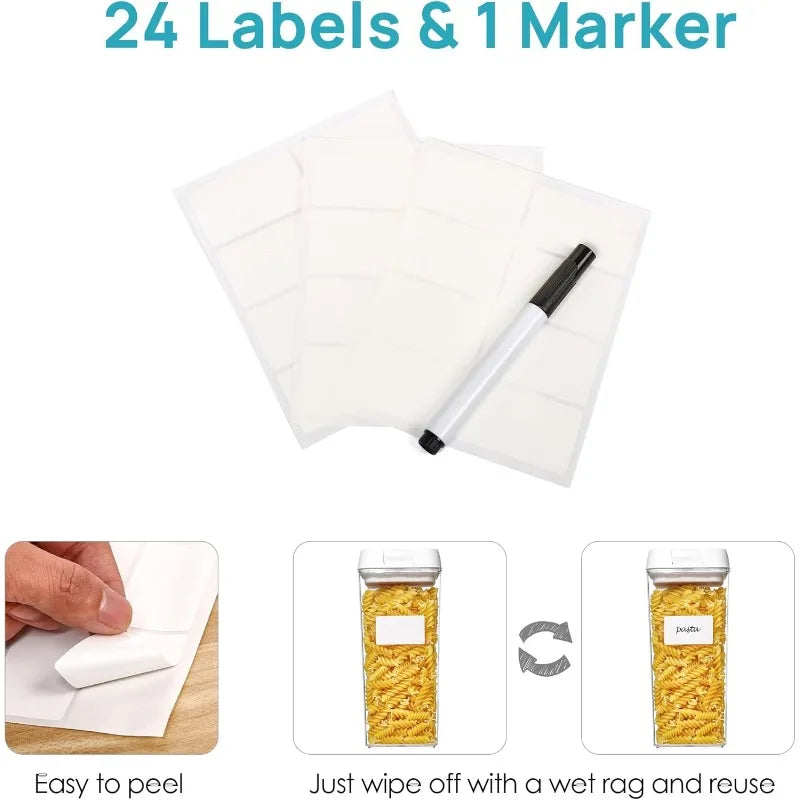 21 PCS Airtight Food Storage Containers Set – BPA-Free Plastic Kitchen Pantry Organizer with Easy Lock Lids for Pasta, Spaghetti, and More