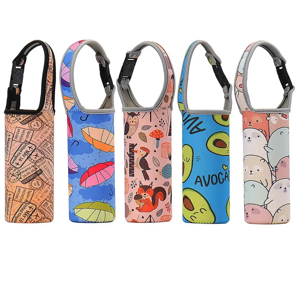 Portable Water Bottle Sleeve with Shoulder Strap – Insulated Pouch for Sports & Camping