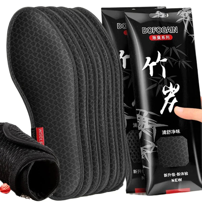 2–6pcs Bamboo Deodorant Insoles – Breathable, Sweat-Absorbing Shoe Inserts for Men & Women