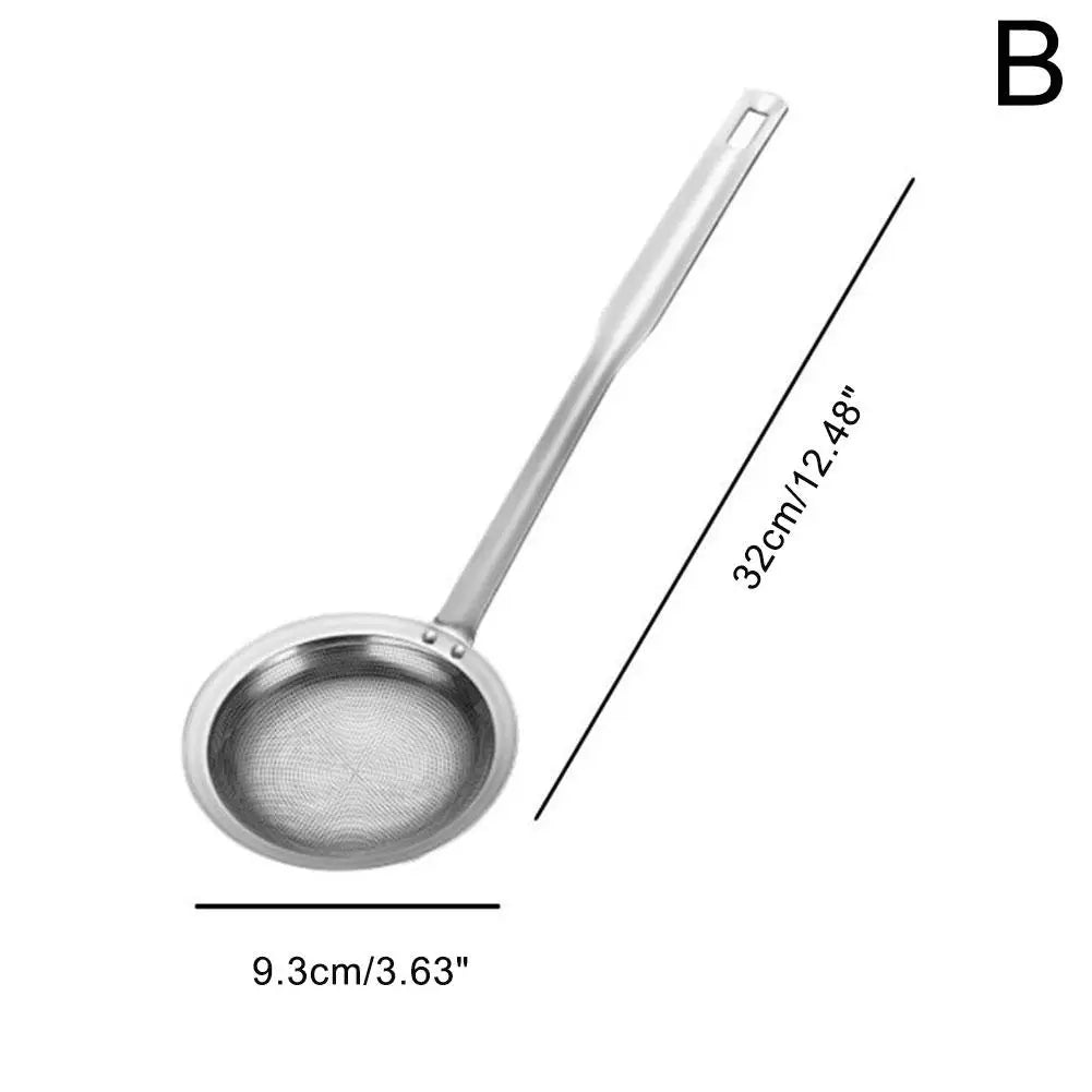 Steel Fat Skimmer Spoon – Fine Mesh Strainer with Handle for Skimming Oil, Grease, and Foam