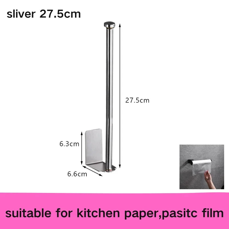 Self-Adhesive Toilet Paper Holder – No-Drill Wall Mount for Bathroom & Kitchen