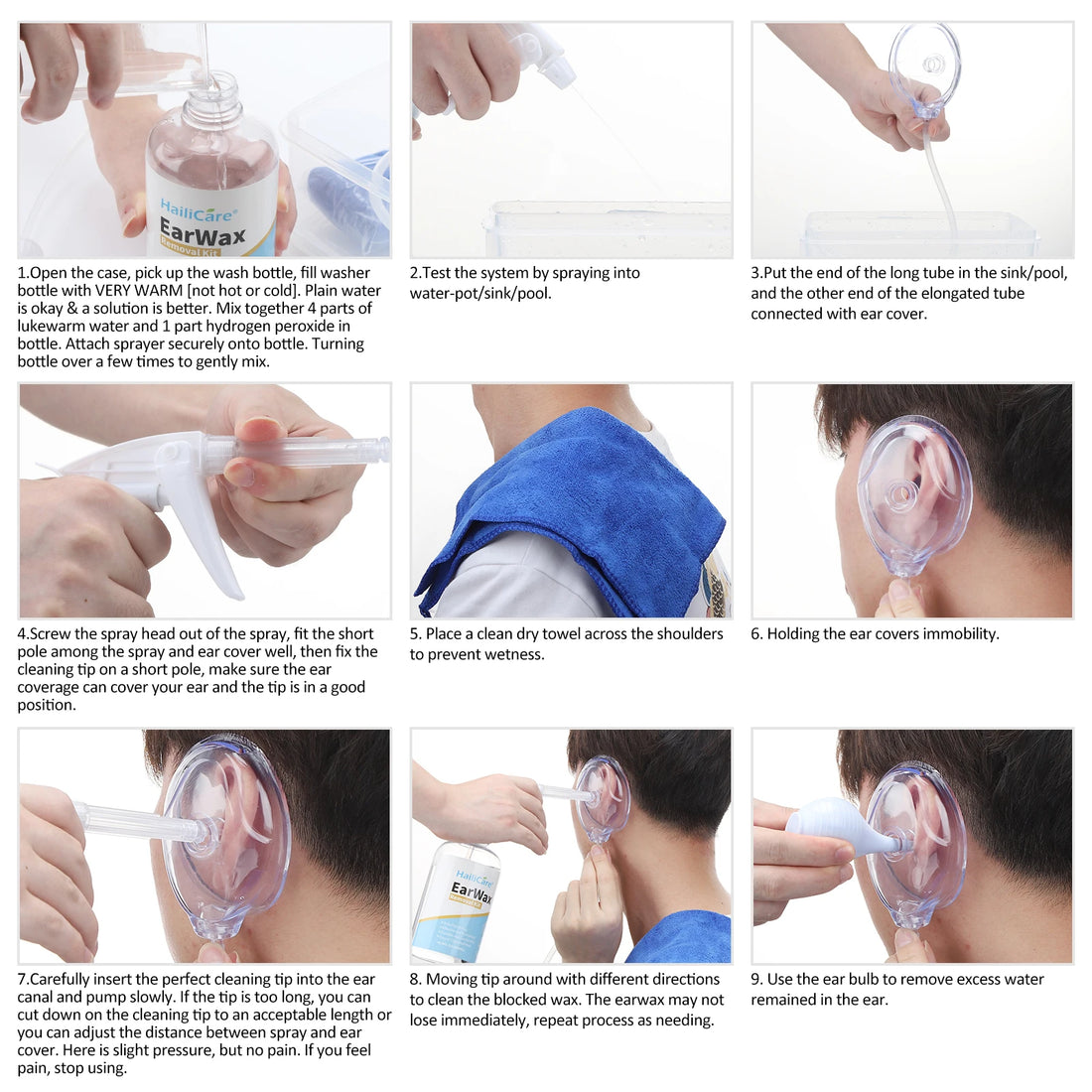 500ml Ear Cleaner Kit – Ear Wax Removal Irrigation Bottle Set