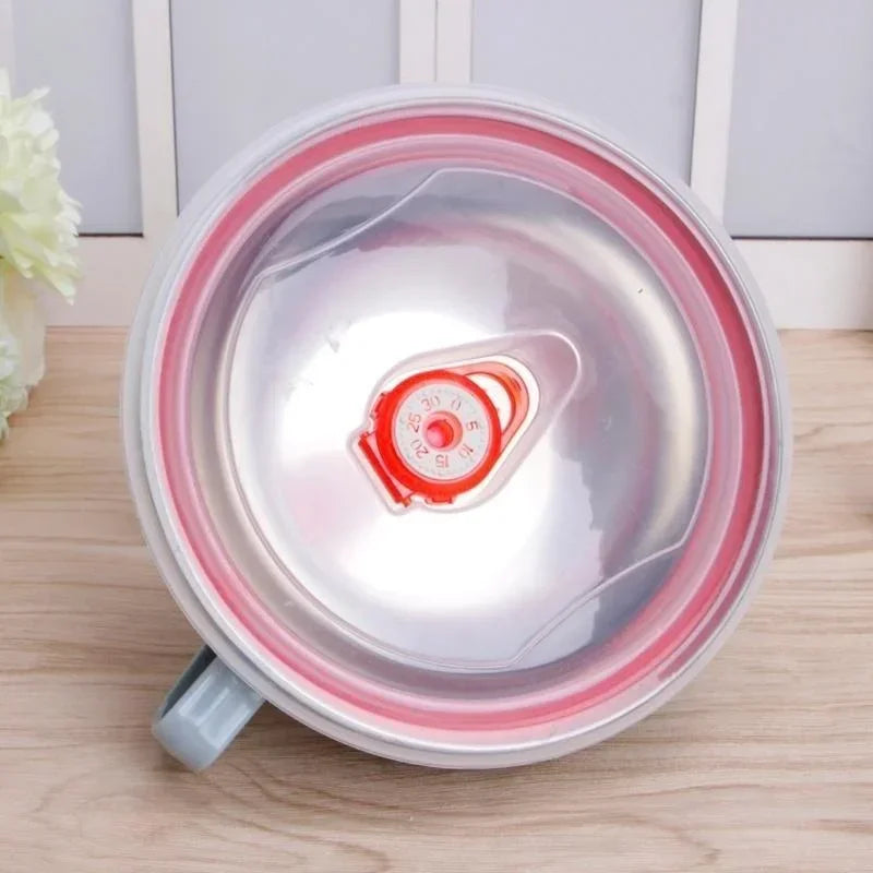 Stainless Steel Bowl with Handle – Solid Color, Anti-Scalding Design