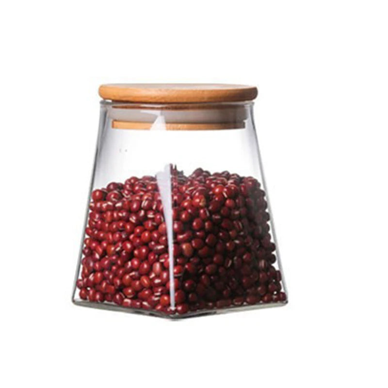 Coffee Beans Vacuum Sealed Tank – Transparent Glass Food Storage Jar with Airtight Seal for Moisture-Proof Storage