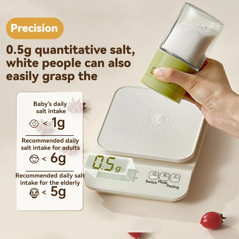 180ML Glass Quantitative Seasoning Jar – Press-Type Salt Control Bottle, Sealed Salt Jar for Kitchen