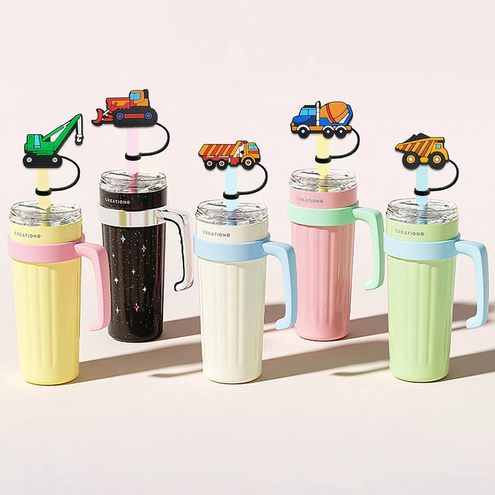 Disney Cartoon Straw Cap – Reusable Splash-Proof Cover