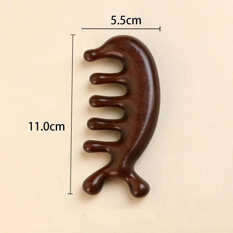 Wooden Massage Comb – Scalp & Head Oil Massager, Hair Comb Tool (AMS01)