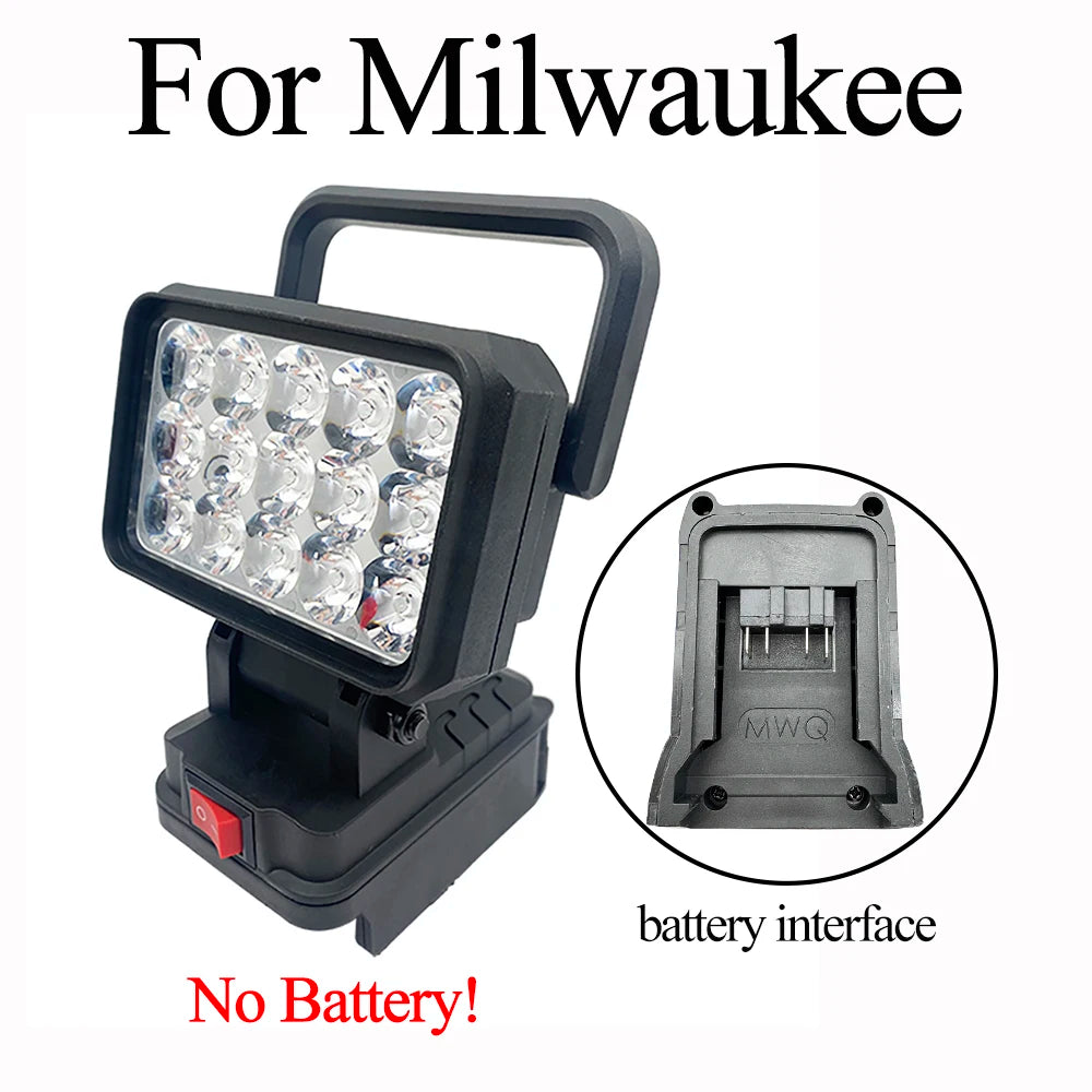 15-Bead LED Work Light – Portable Spotlight for 18V Li-ion Tool Batteries